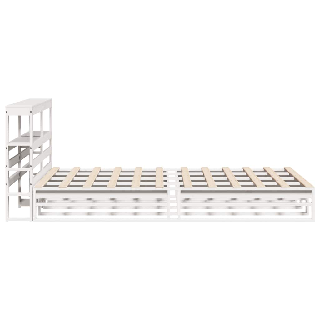 Bed Frame without Mattress White 140x190 cm Solid Wood Pine