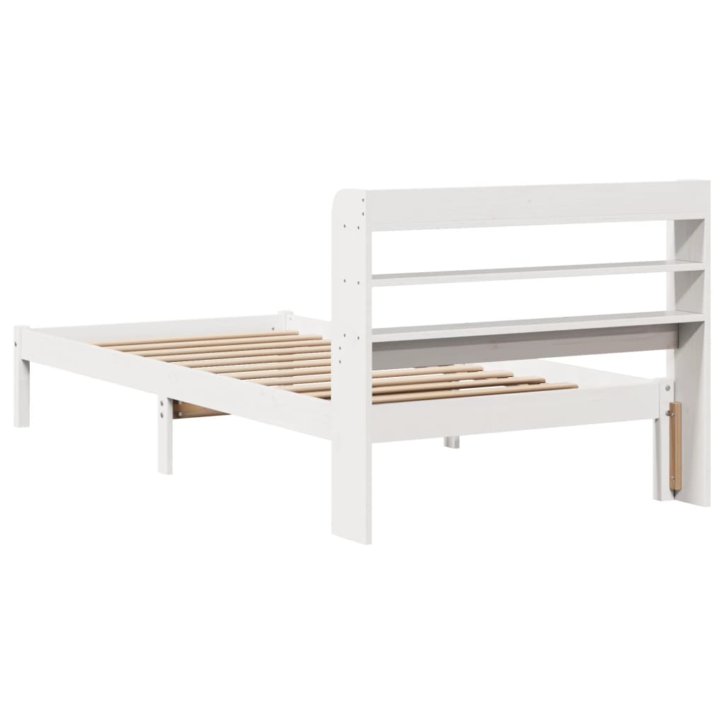Bed Frame without Mattress White 75x190 cm Small Single Solid Wood Pine