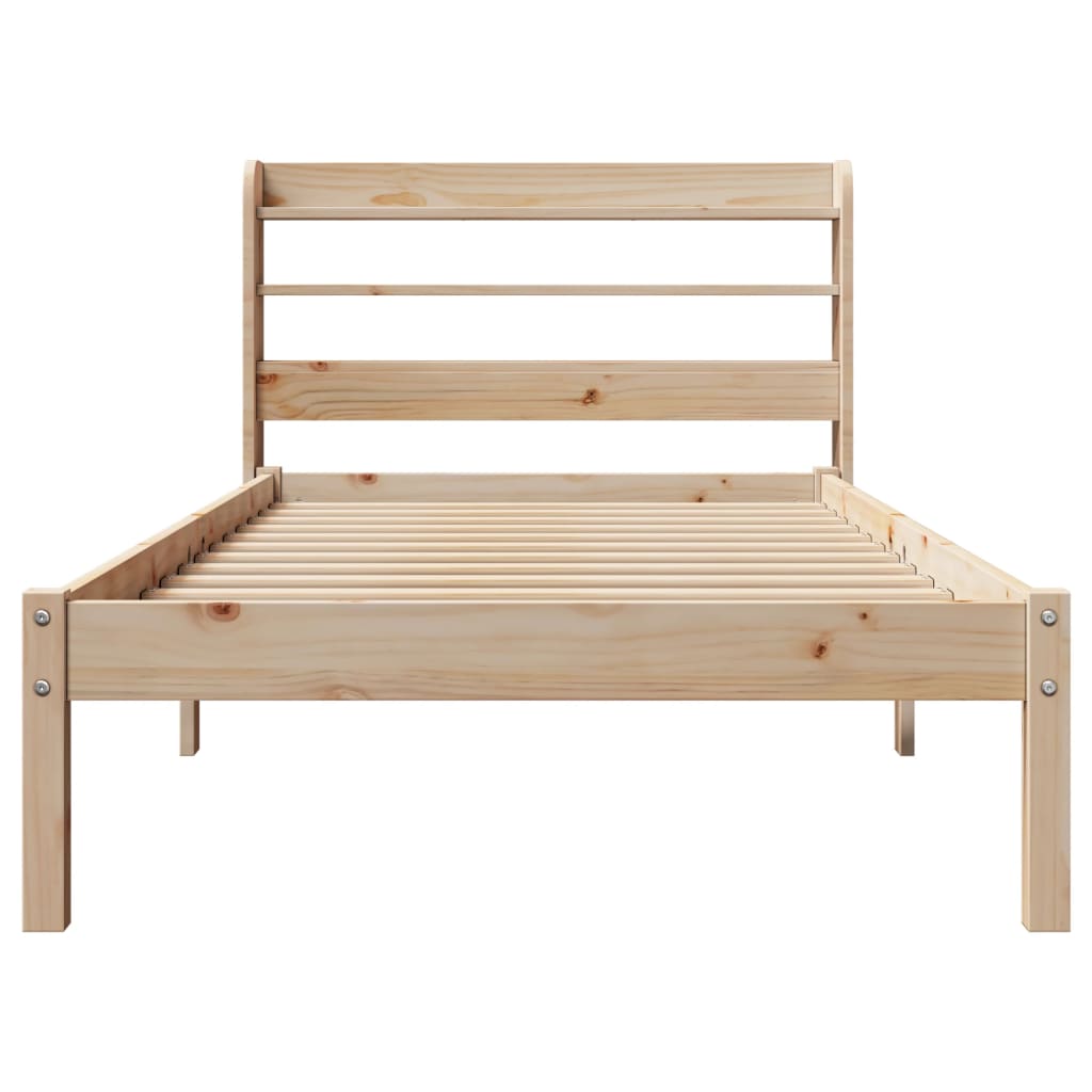 Bed Frame without Mattress 90x200 cm Solid Wood Pine