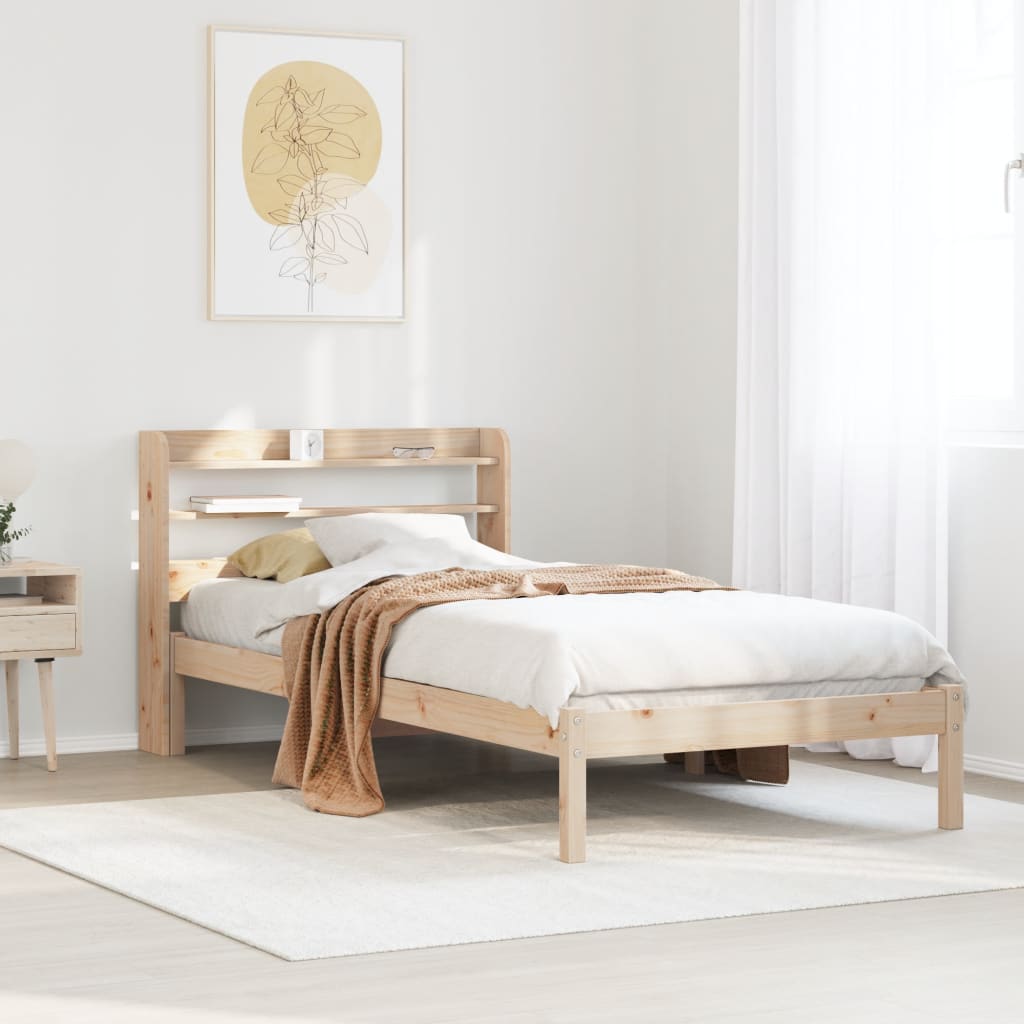 Bed Frame without Mattress 90x200 cm Solid Wood Pine