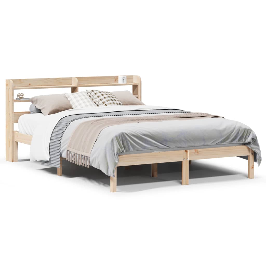 Bed Frame without Mattress 140x200 cm Solid Wood Pine