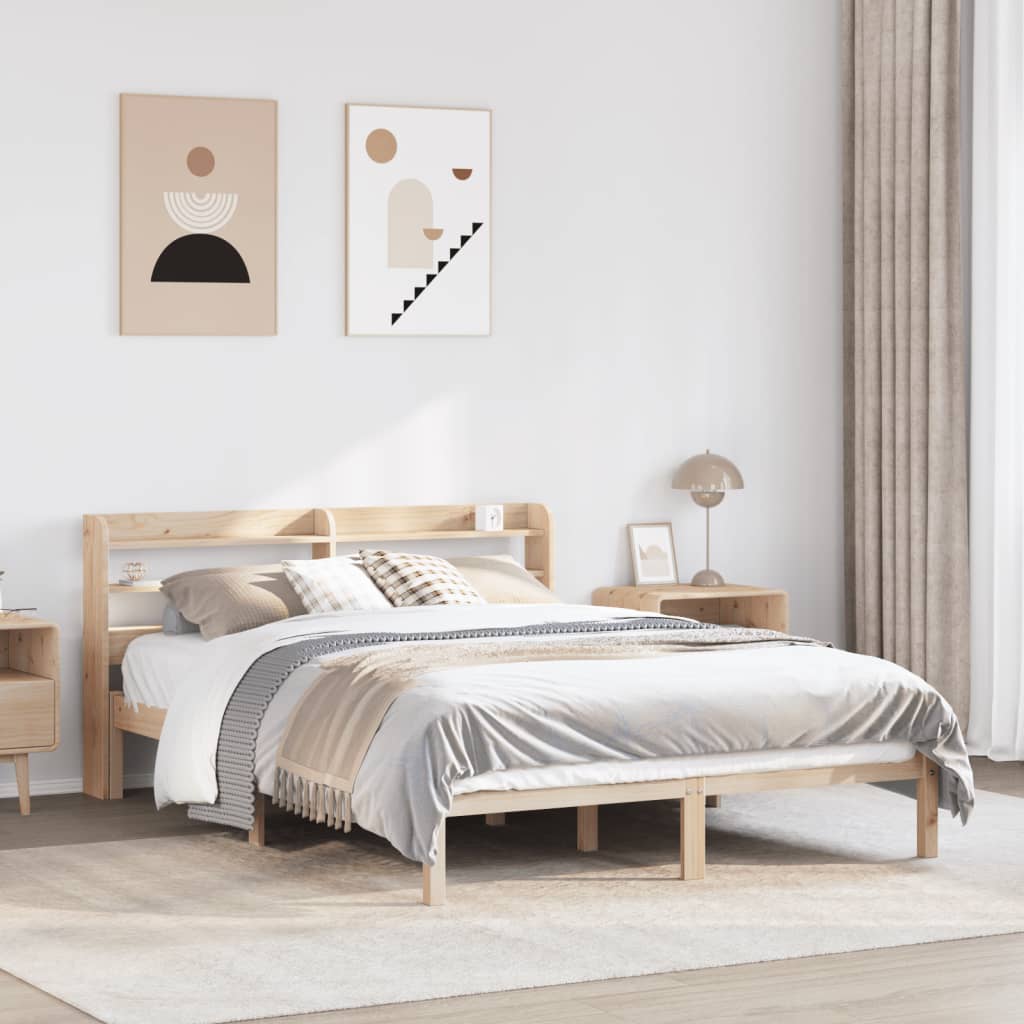 Bed Frame without Mattress 140x200 cm Solid Wood Pine