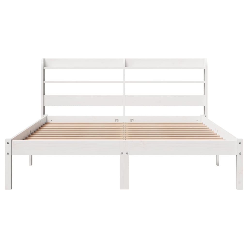 Bed Frame without Mattress White 140x200 cm Solid Wood Pine