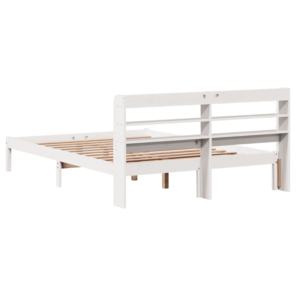 Bed Frame without Mattress White 140x200 cm Solid Wood Pine