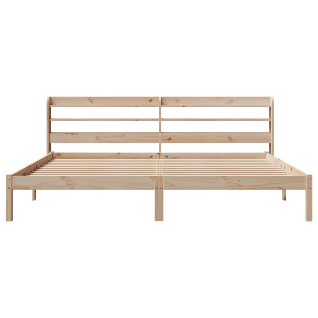 Bed Frame without Mattress 200x200 cm Solid Wood Pine