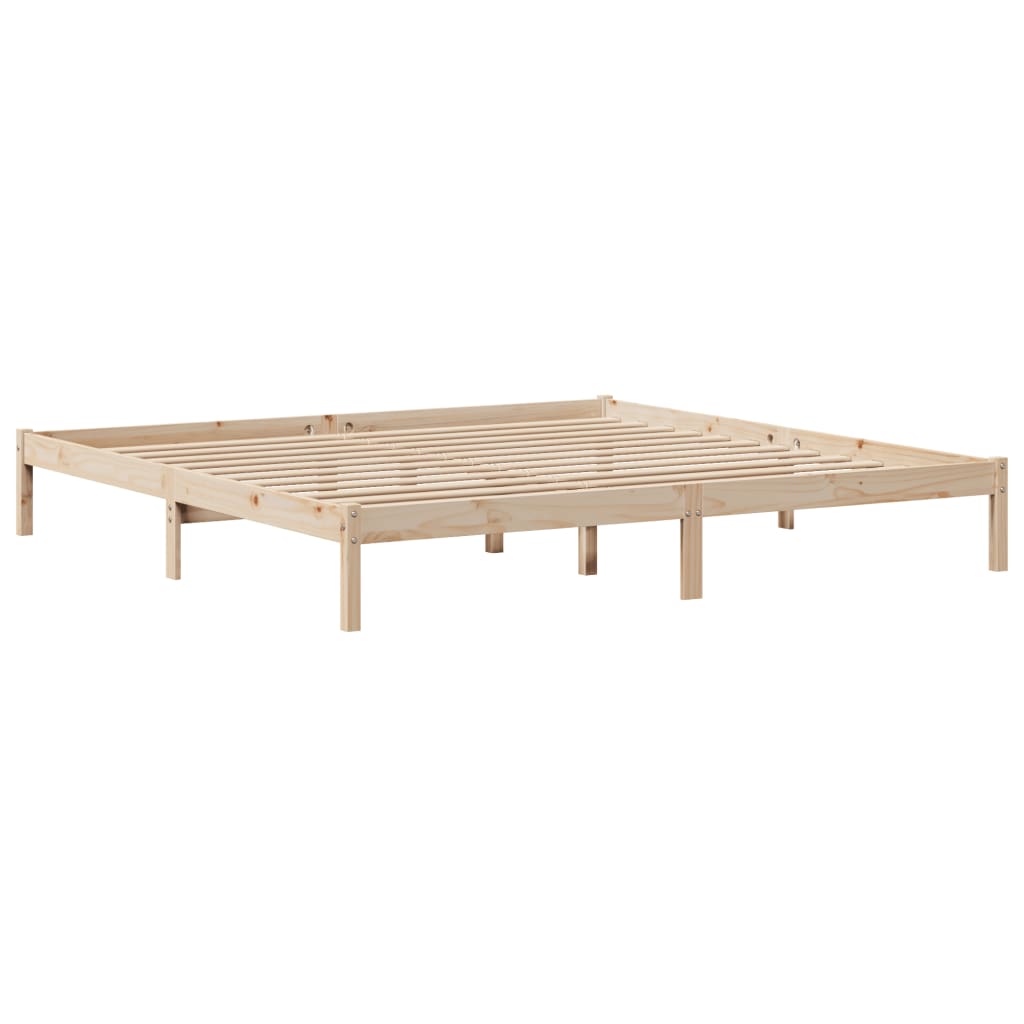 Bed Frame without Mattress 200x200 cm Solid Wood Pine