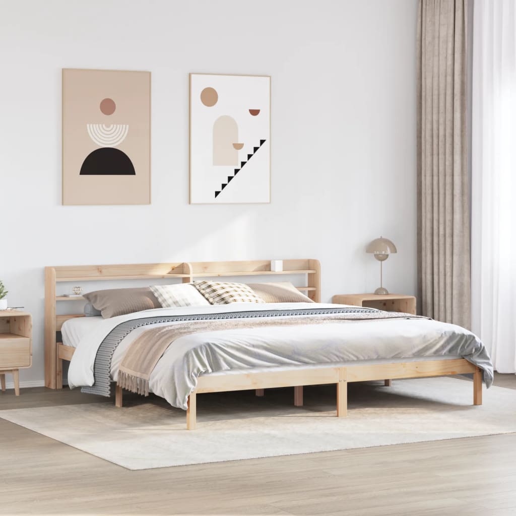 Bed Frame without Mattress 200x200 cm Solid Wood Pine