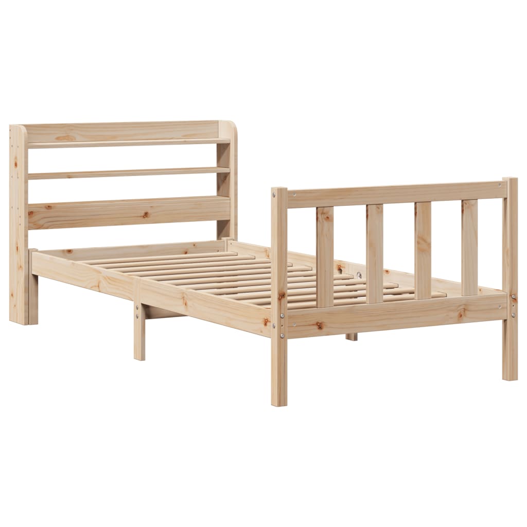 Bed Frame without Mattress 75x190 cm Small Single Solid Wood Pine