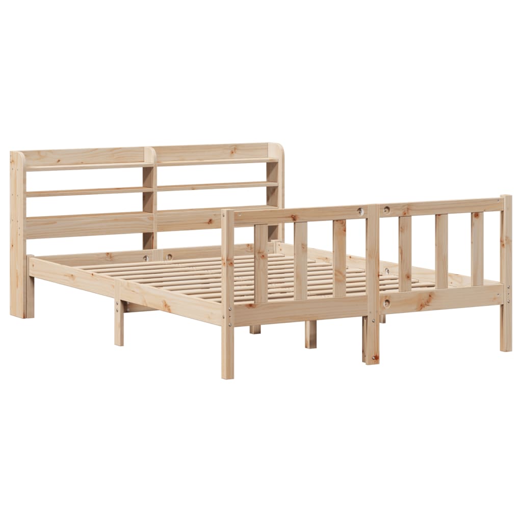 Bed Frame without Mattress 140x190 cm Solid Wood Pine