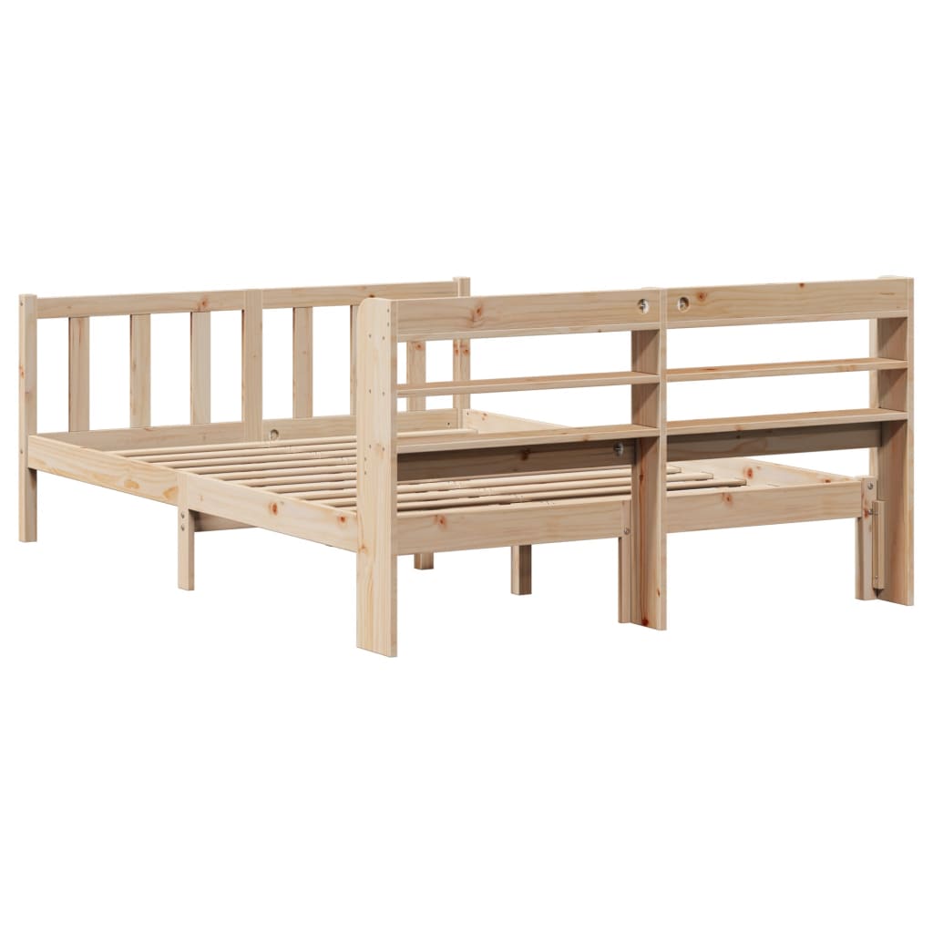 Bed Frame without Mattress 140x190 cm Solid Wood Pine