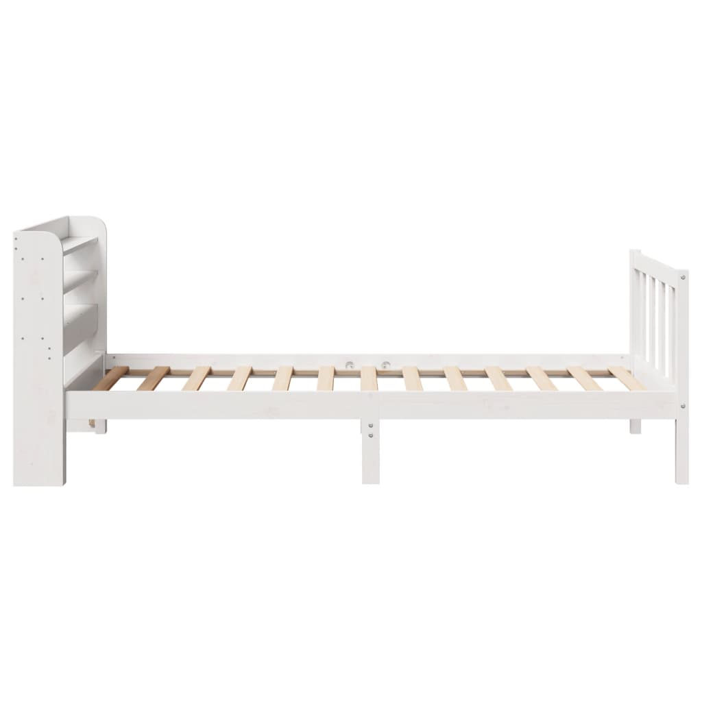 Bed Frame without Mattress White 90x200 cm Solid Wood Pine