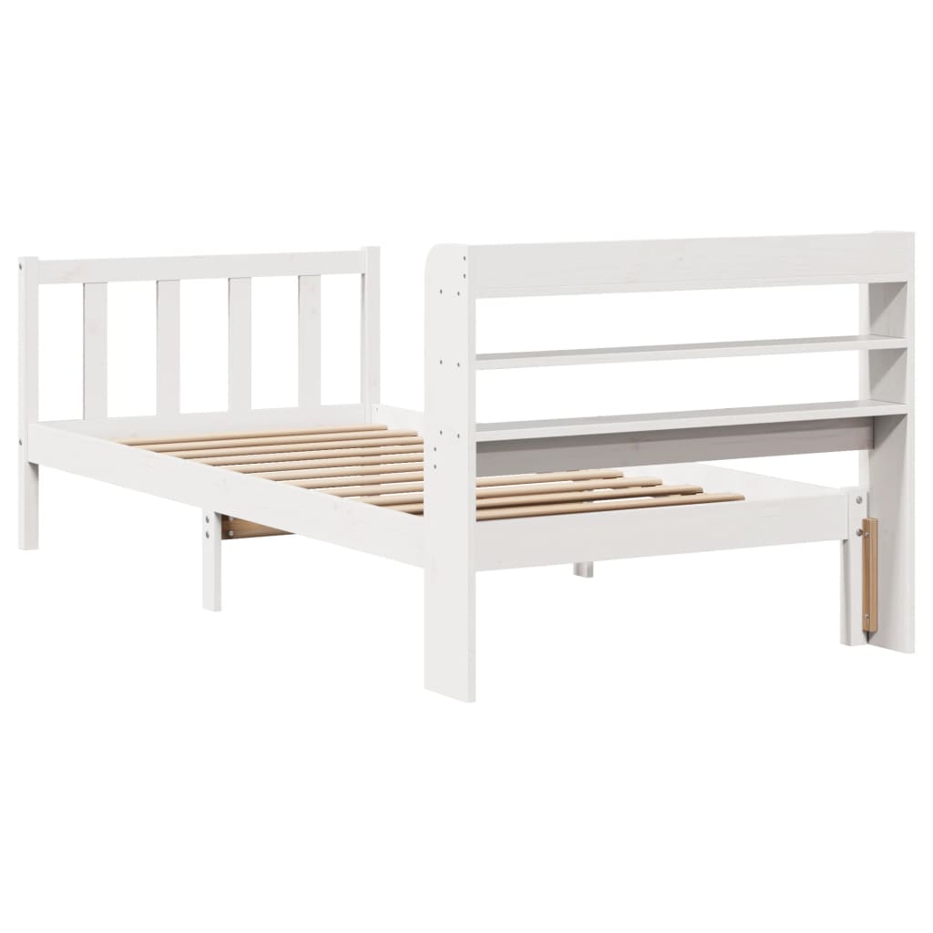 Bed Frame without Mattress White 90x200 cm Solid Wood Pine