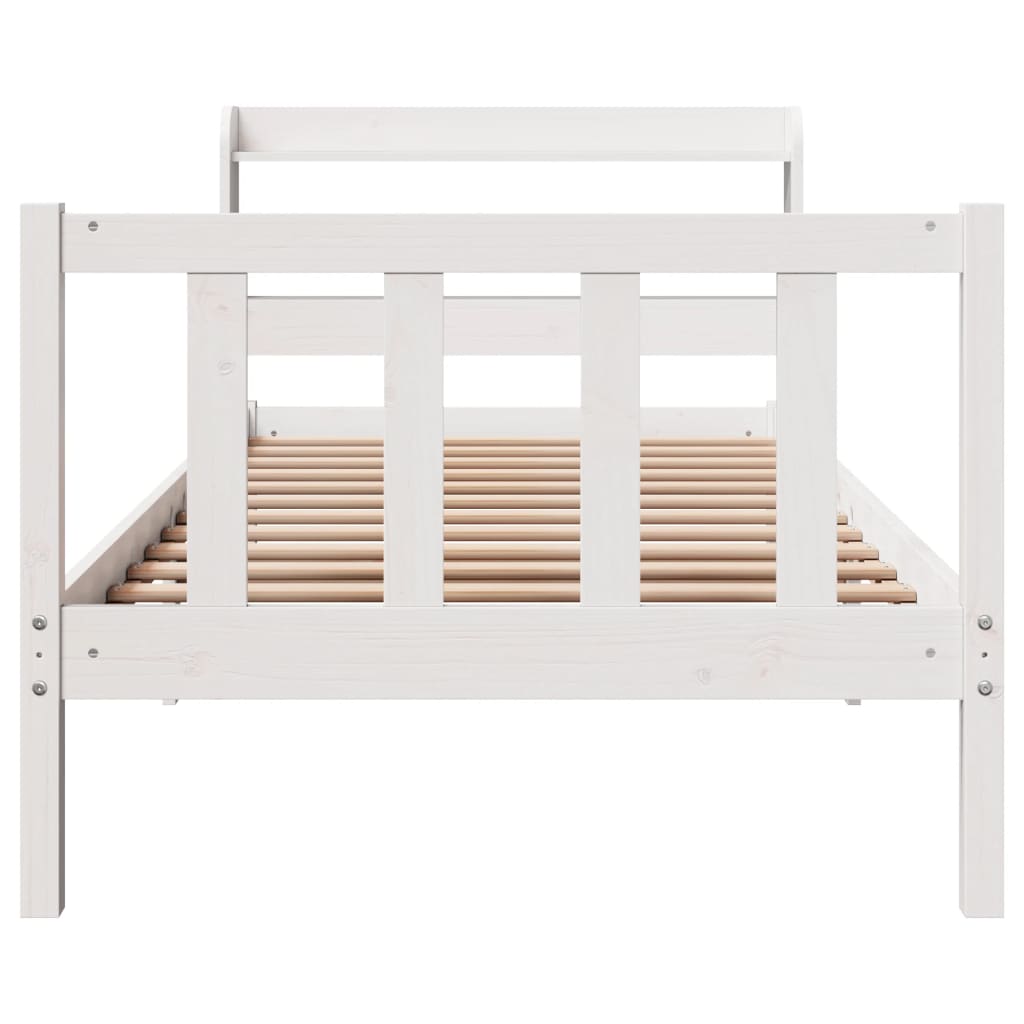 Bed Frame without Mattress White 100x200 cm Solid Wood Pine
