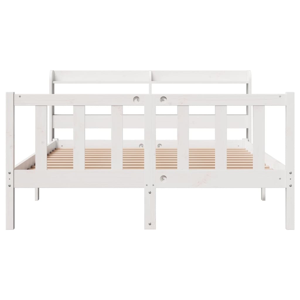 Bed Frame without Mattress White 120x200 cm Solid Wood Pine