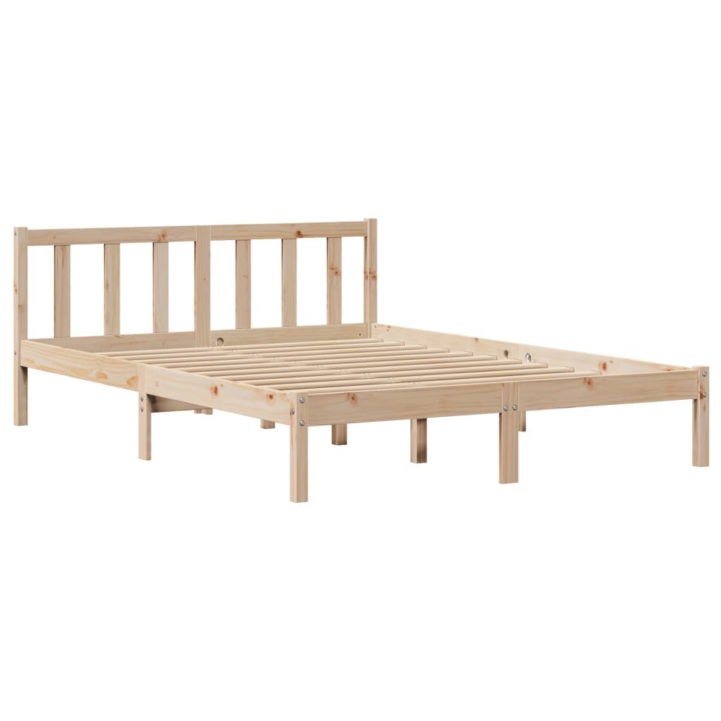 Bed Frame without Mattress 140x200 cm Solid Wood Pine