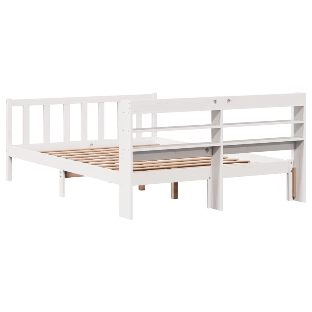 Bed Frame without Mattress White 140x200 cm Solid Wood Pine