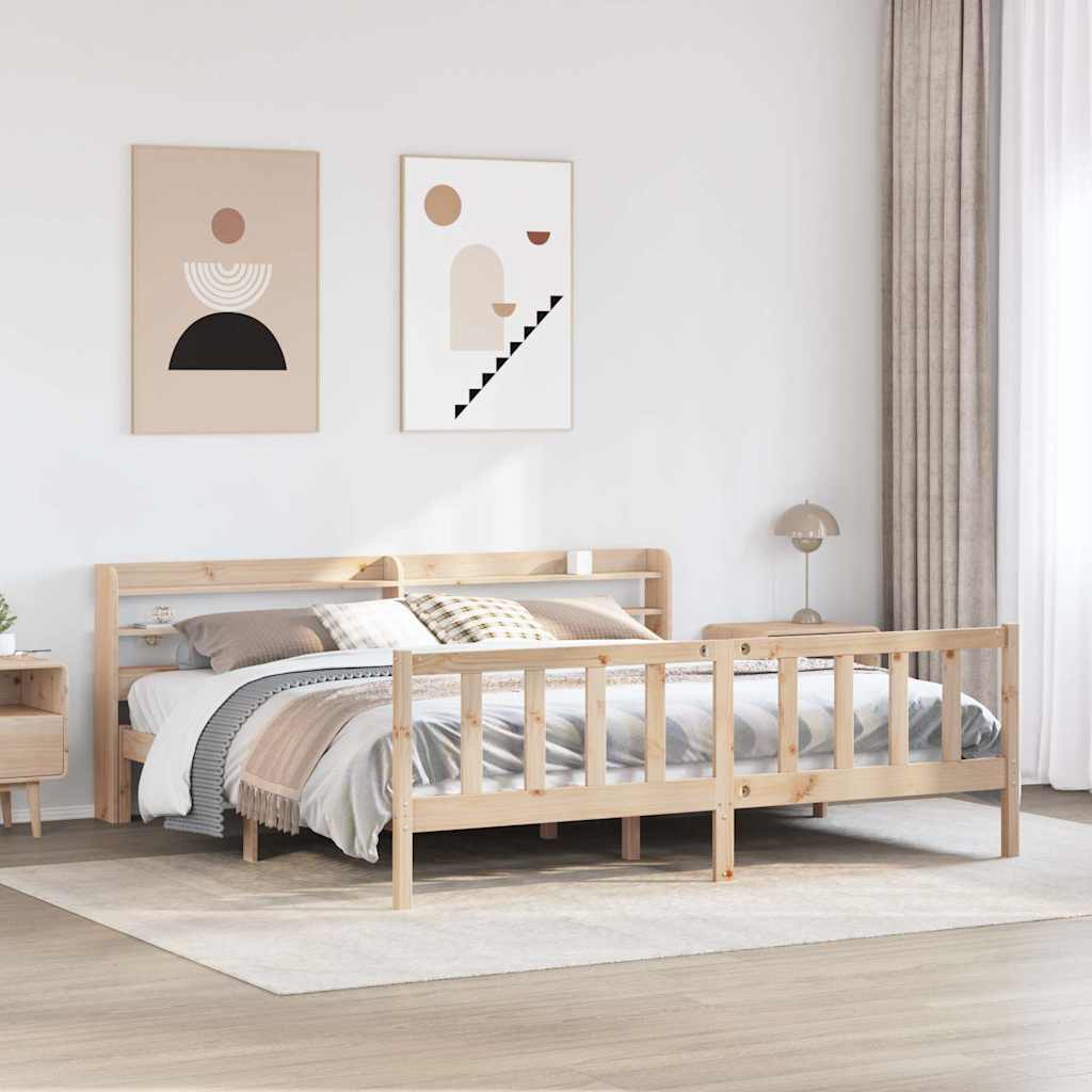 Bed Frame without Mattress 180x200 cm Super King Solid Wood Pine