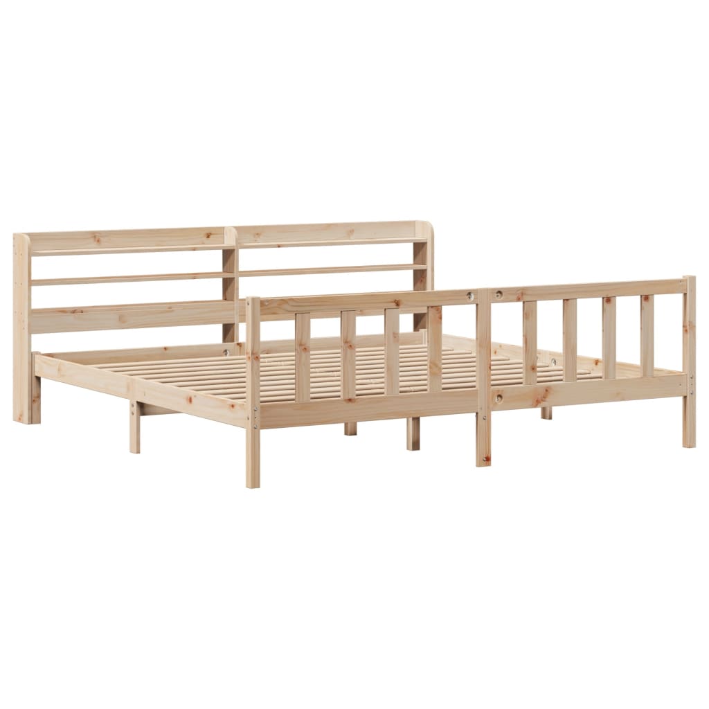 Bed Frame without Mattress 200x200 cm Solid Wood Pine