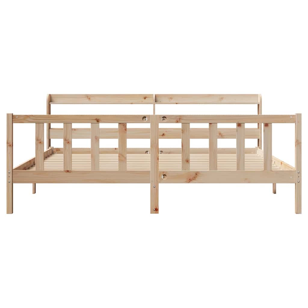 Bed Frame without Mattress 200x200 cm Solid Wood Pine