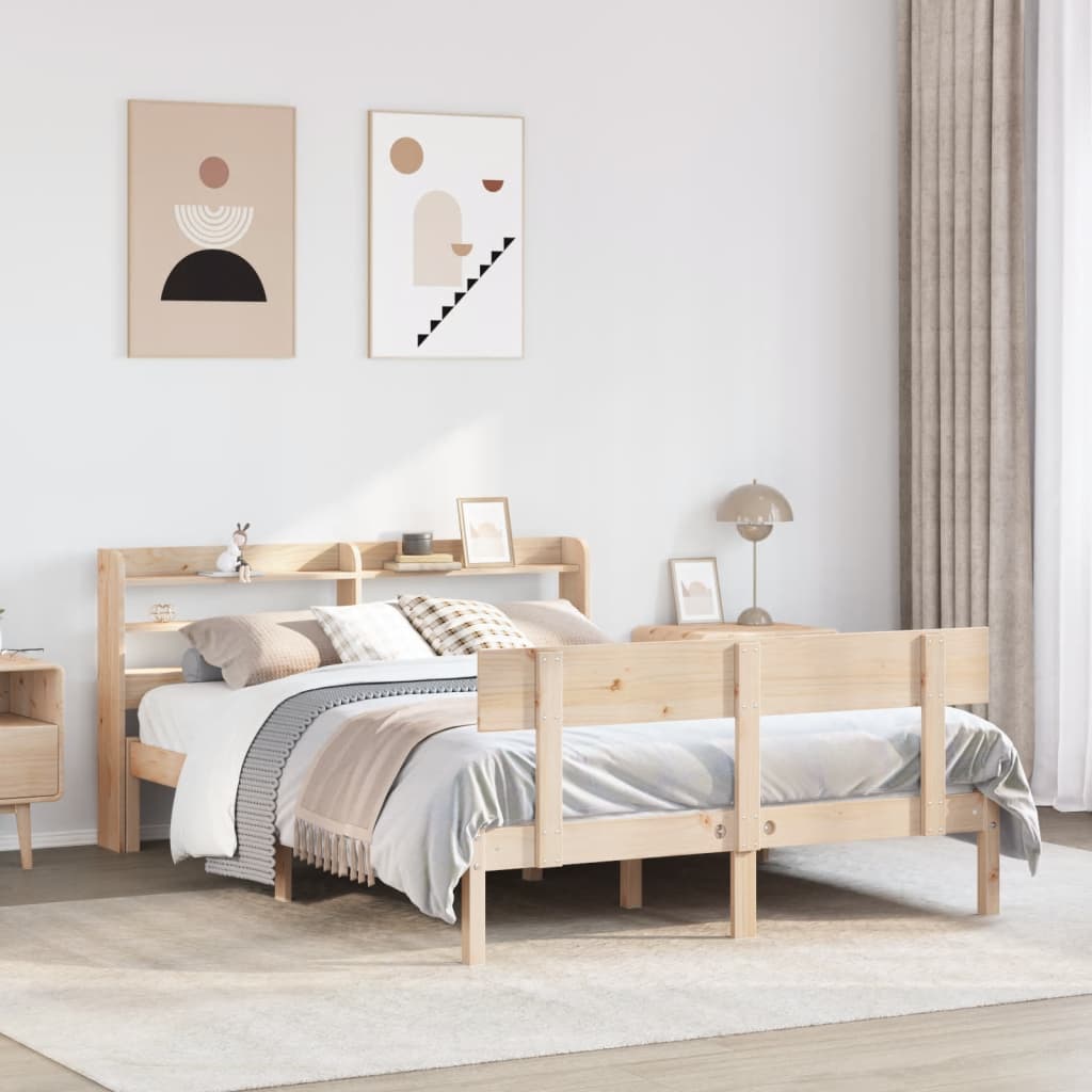 Bed Frame without Mattress 120x190 cm Small Double Solid Wood Pine
