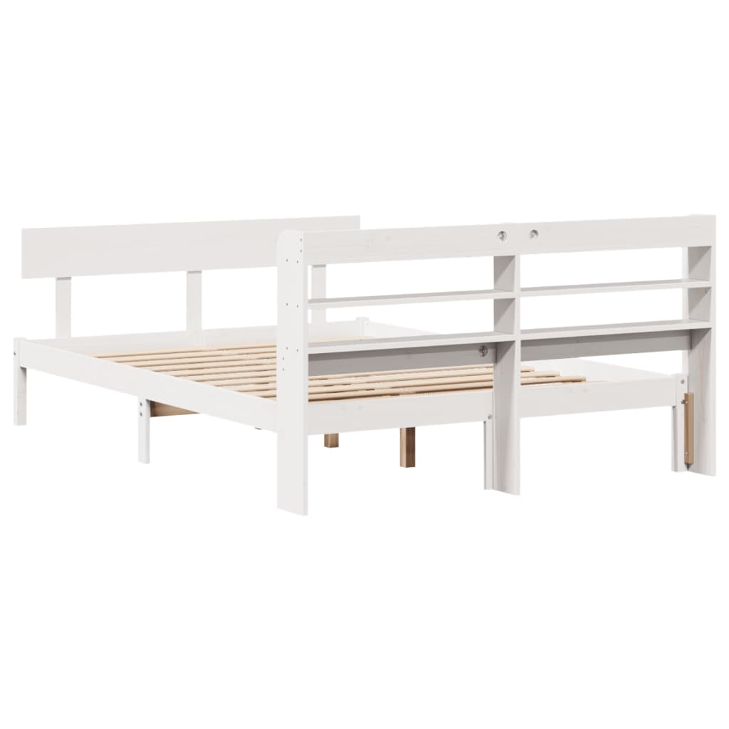 Bed Frame without Mattress White 120x190 cm Small Double Solid Wood Pine