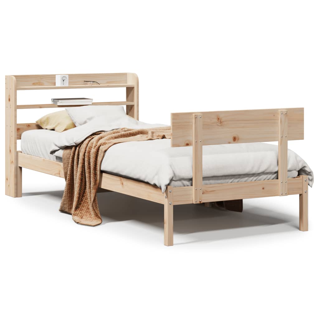 Bed Frame without Mattress 90x200 cm Solid Wood Pine