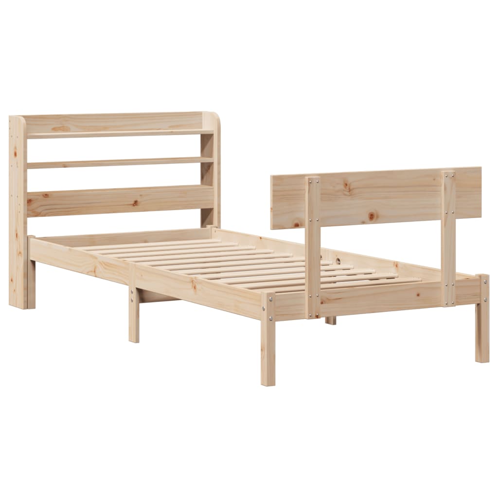 Bed Frame without Mattress 90x200 cm Solid Wood Pine