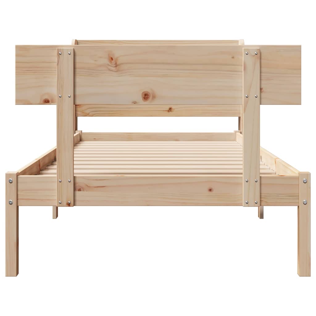 Bed Frame without Mattress 90x200 cm Solid Wood Pine