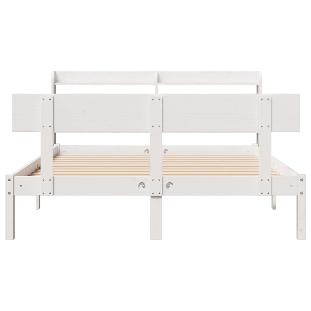 Bed Frame without Mattress White 120x200 cm Solid Wood Pine