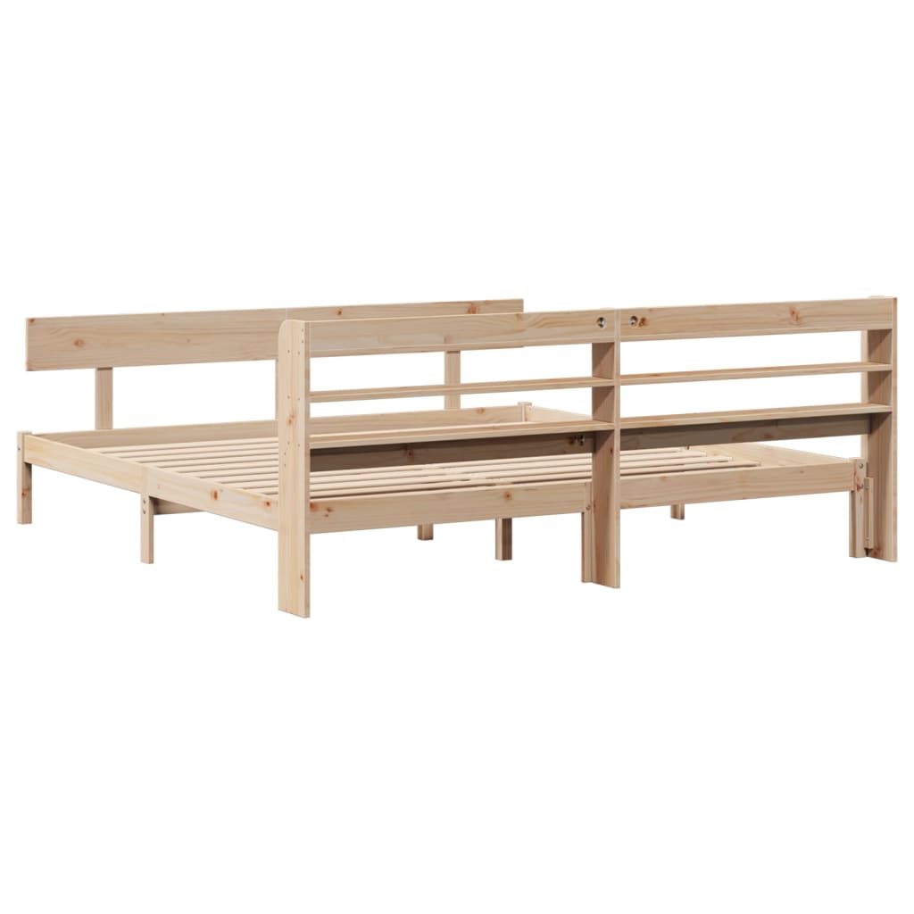 Bed Frame without Mattress 200x200 cm Solid Wood Pine