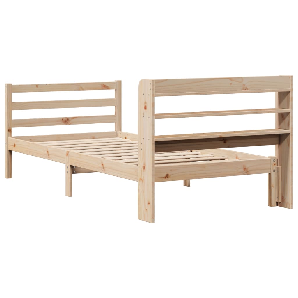 Bed Frame with Headboard without Mattress 75x190 cm Small Single