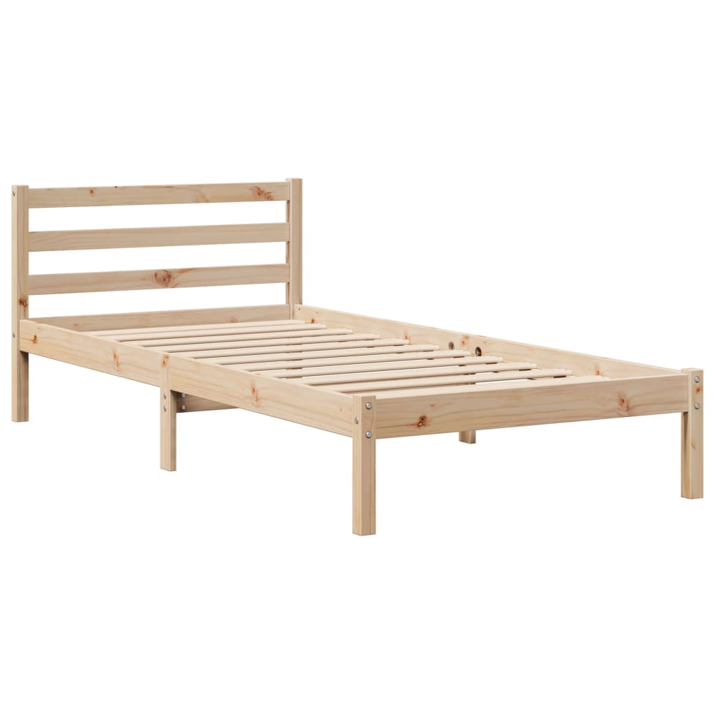 Bed Frame with Headboard without Mattress 75x190 cm Small Single