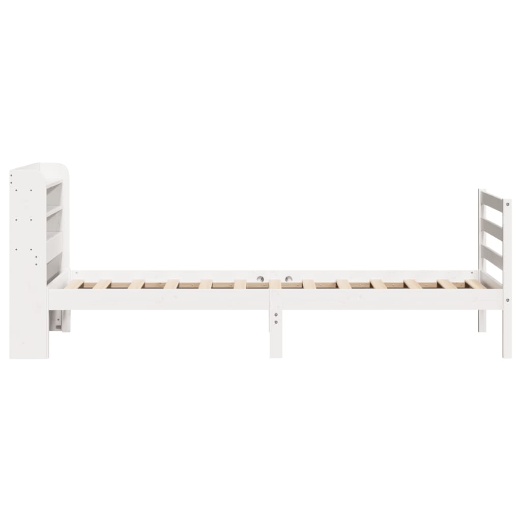 Bed Frame with Headboard without Mattress White 75x190 cm Small Single