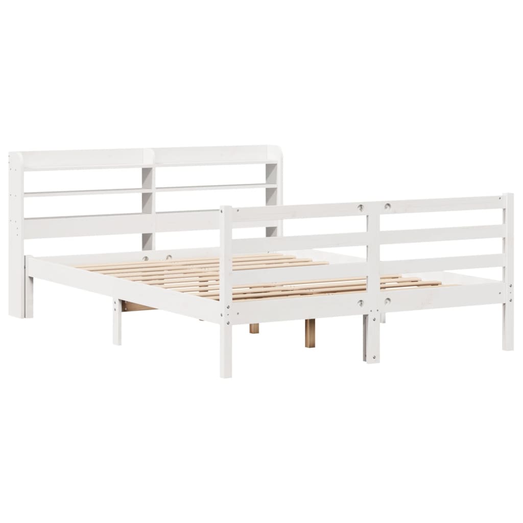 Bed Frame with Headboard without Mattress White 135x190 cm Double