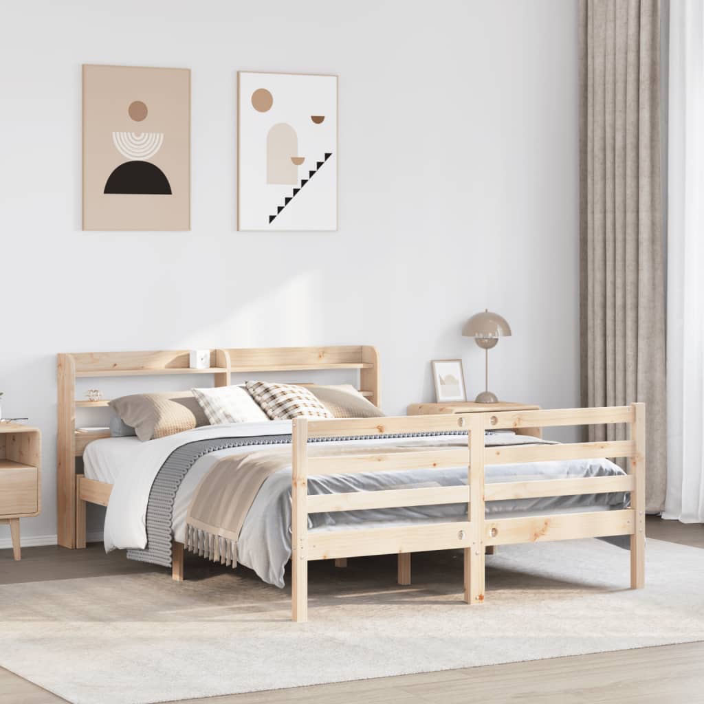Bed Frame with Headboard without Mattress 140x190 cm