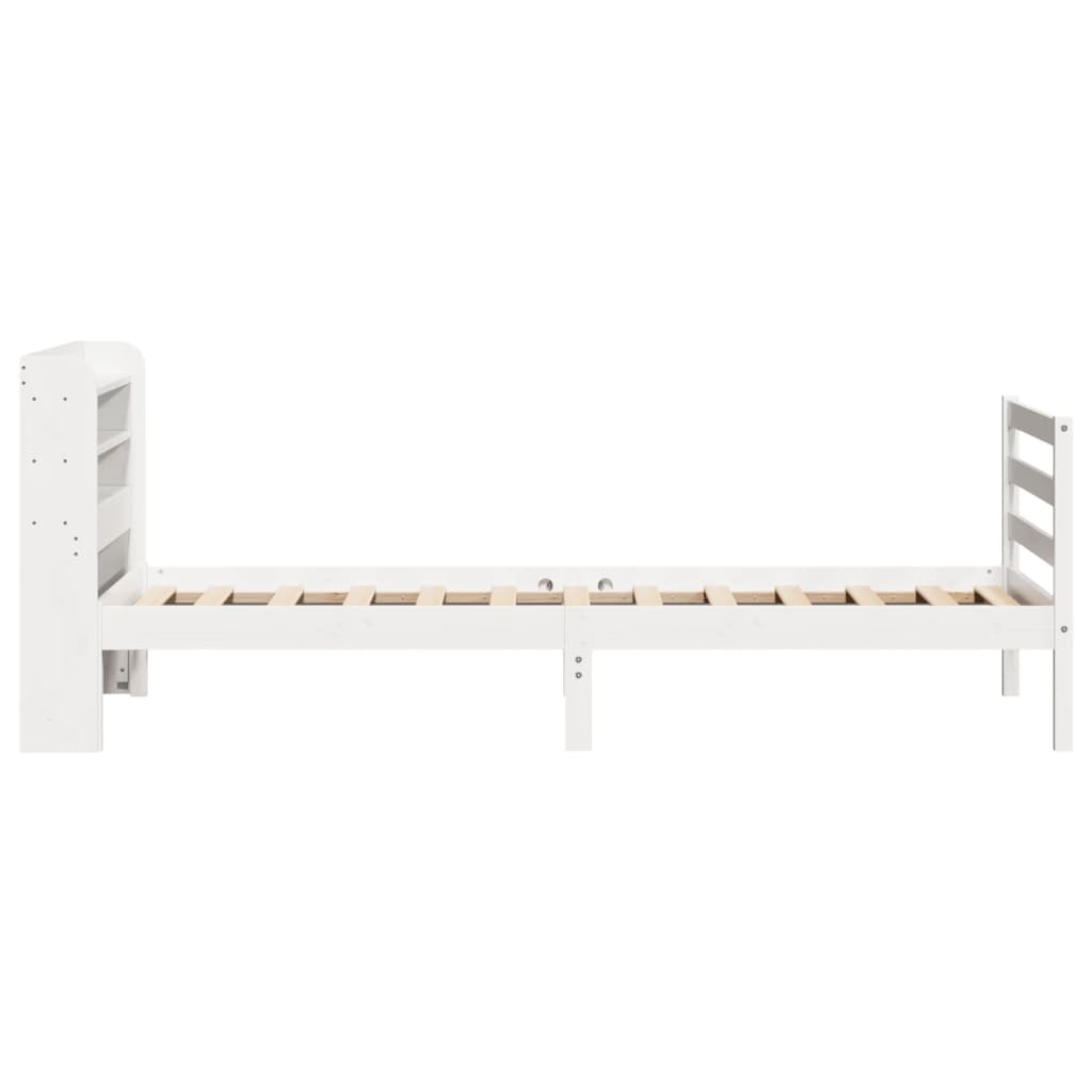 Bed Frame with Headboard without Mattress White 100x200 cm