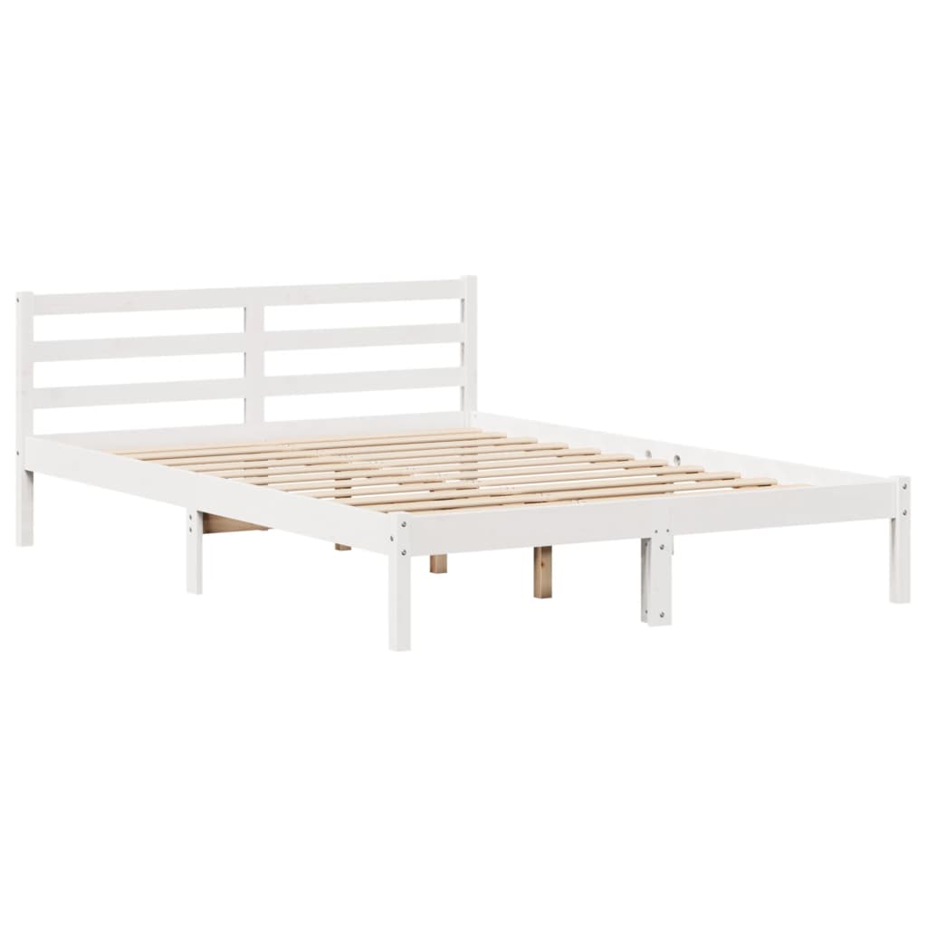 Bed Frame with Headboard without Mattress White 150x200 cm King Size