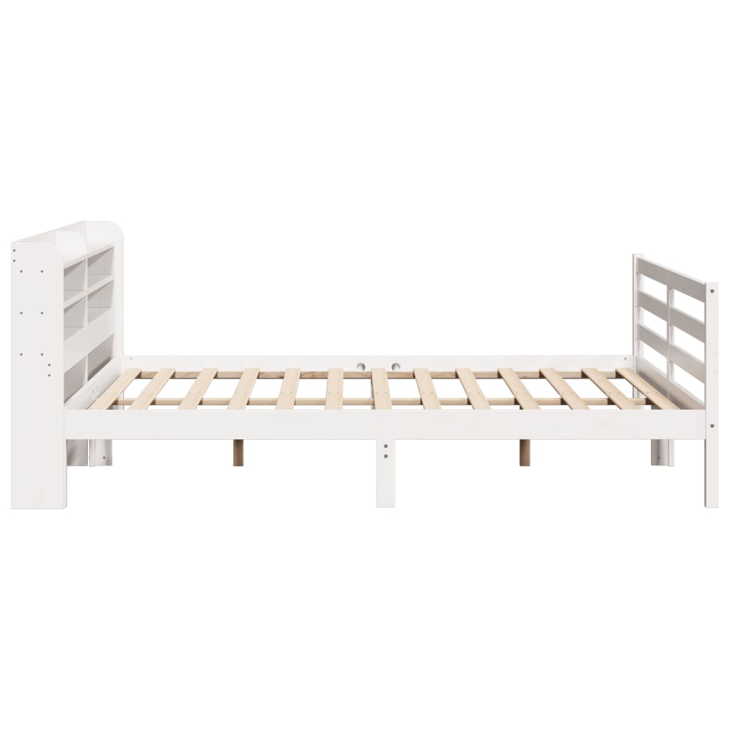 Bed Frame with Headboard without Mattress White 180x200 cm Super King