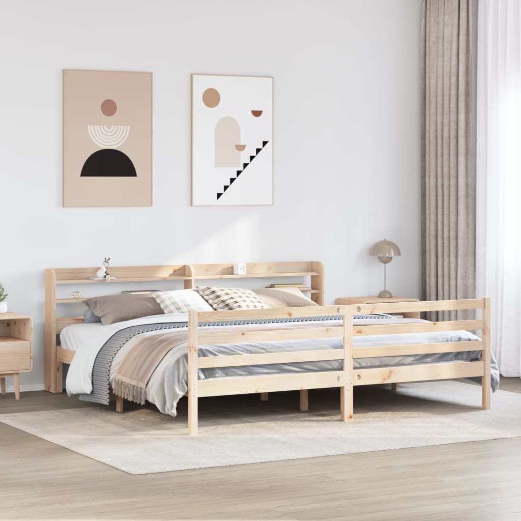 Bed Frame with Headboard without Mattress 200x200 cm