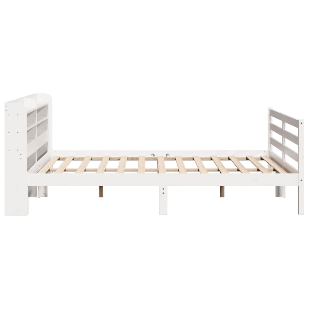 Bed Frame with Headboard without Mattress White 200x200 cm