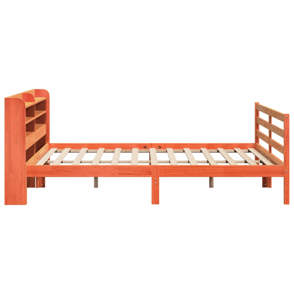 Bed Frame without Mattress Wax Brown 200x200 cm Solid Wood Pine