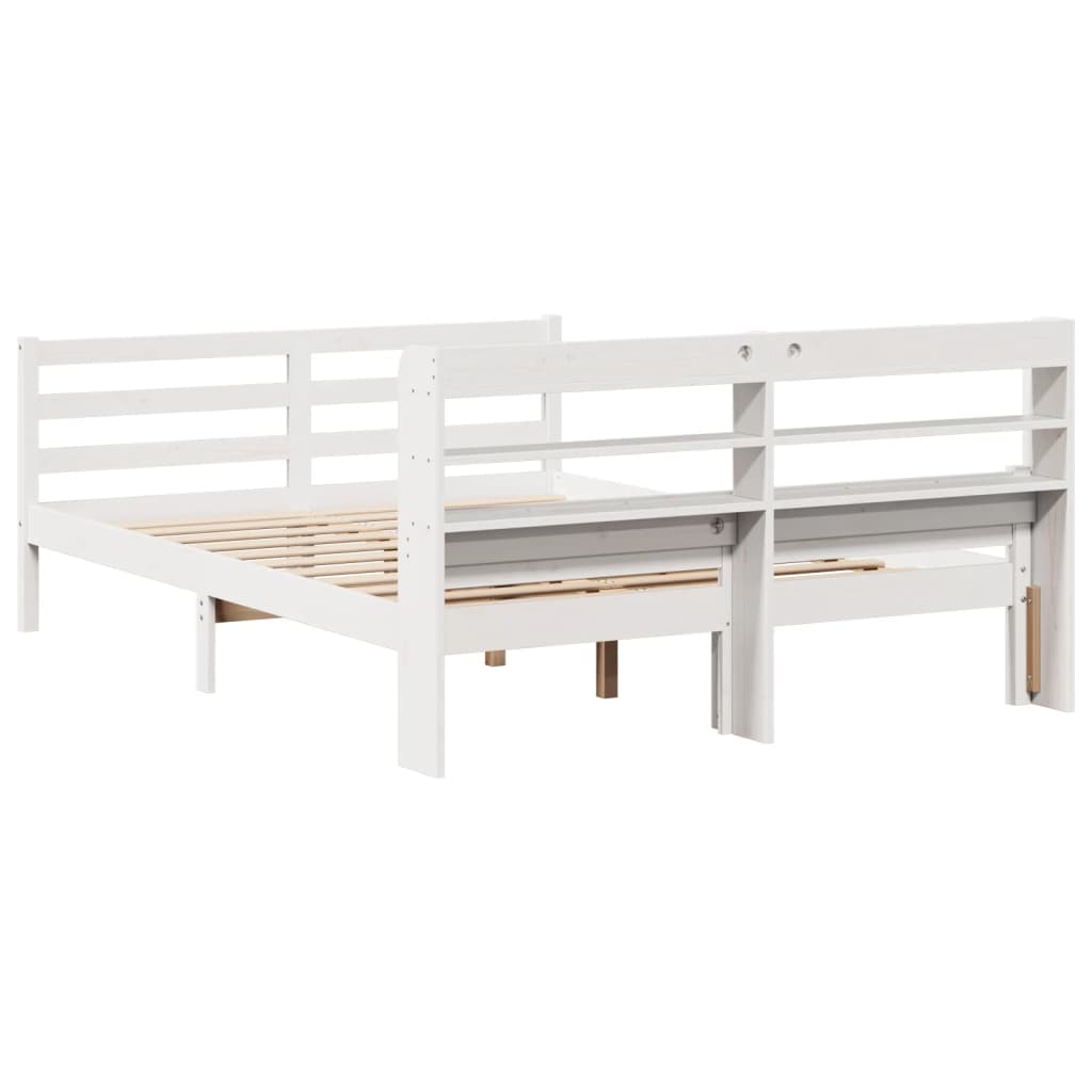 Bed Frame with Headboard without Mattress White 135x190 cm Double