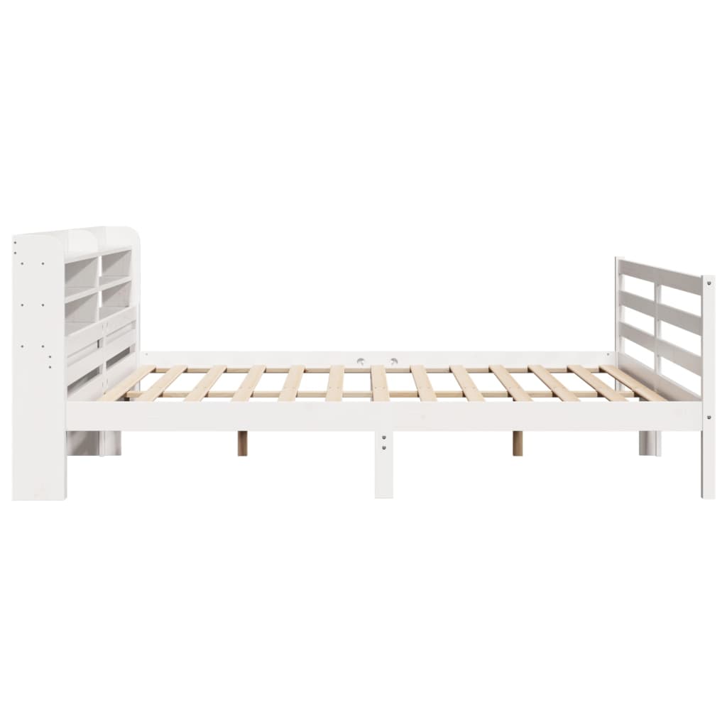 Bed Frame with Headboard without Mattress White 180x200 cm Super King