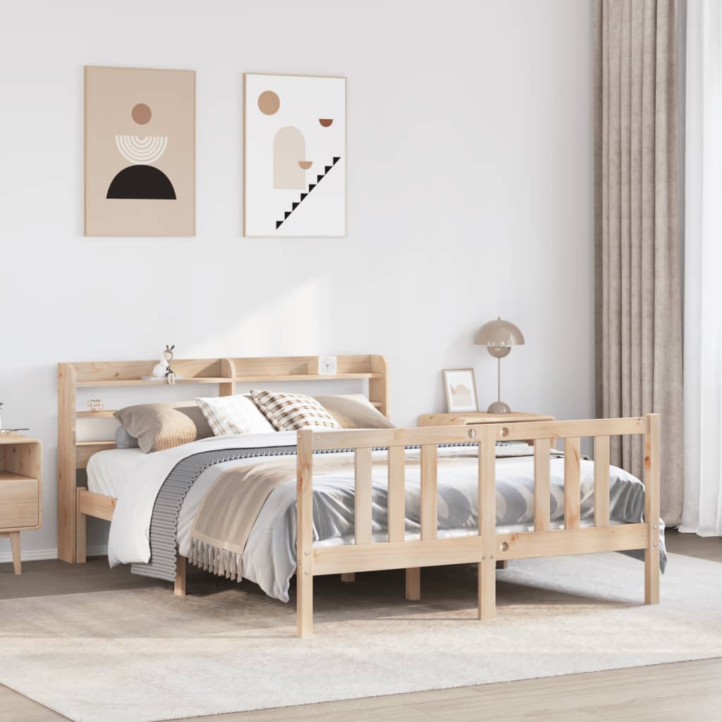 Bed Frame with Headboard without Mattress 135x190 cm Double