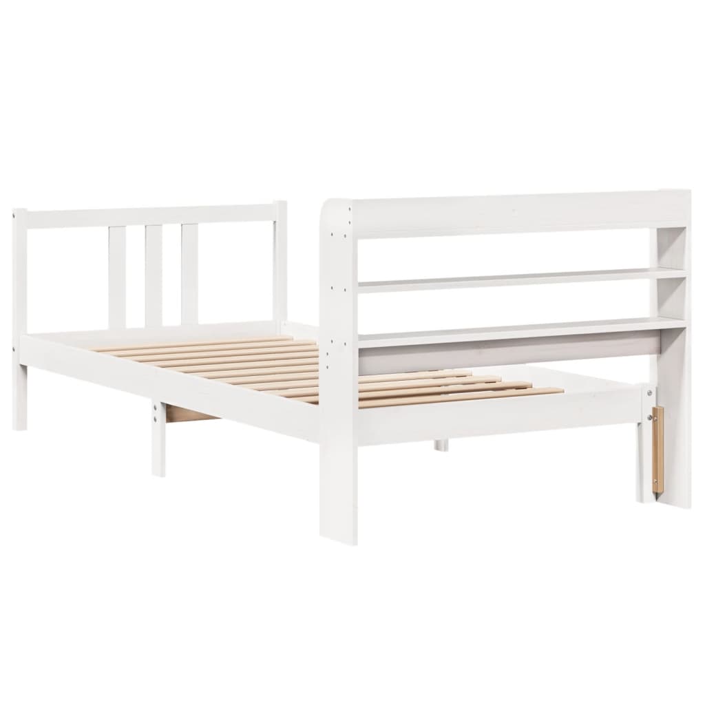 Bed Frame with Headboard without Mattress White 90x200 cm