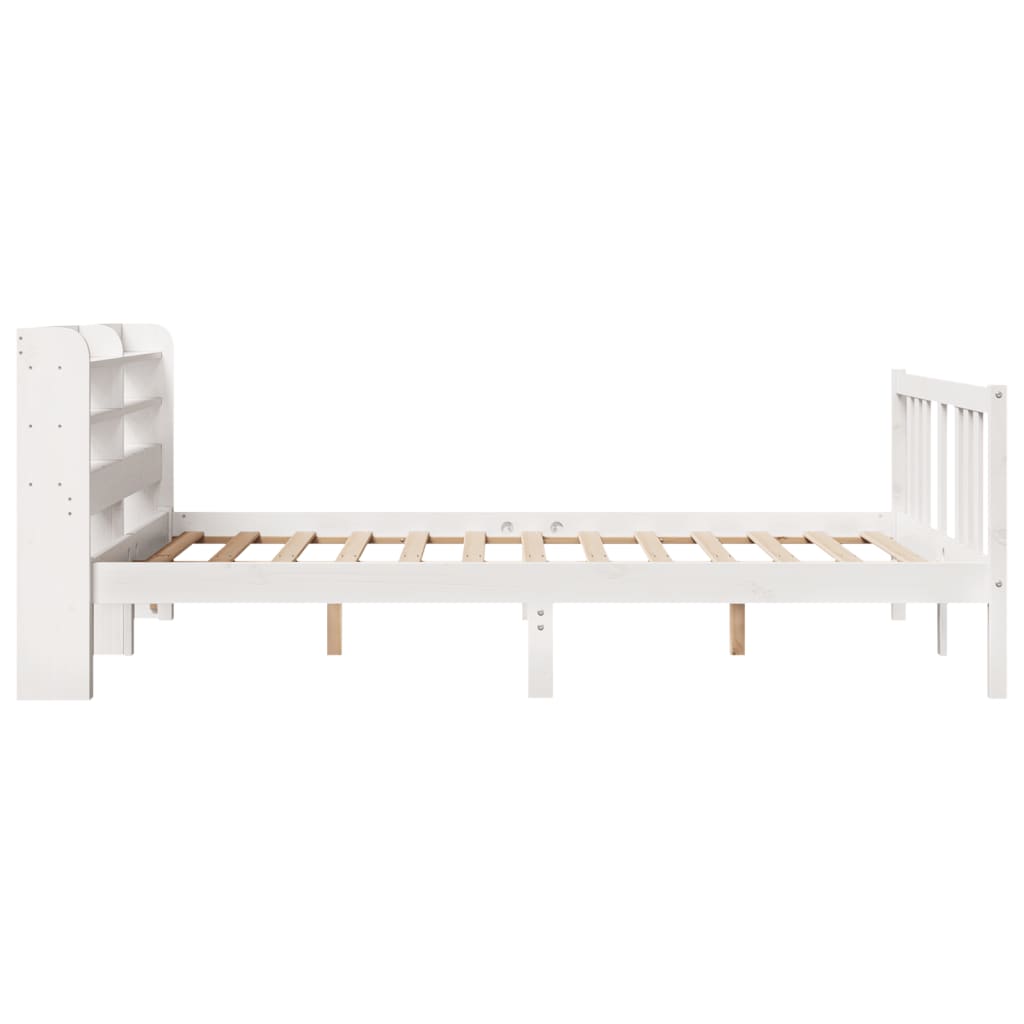Bed Frame with Headboard without Mattress White 140x200 cm