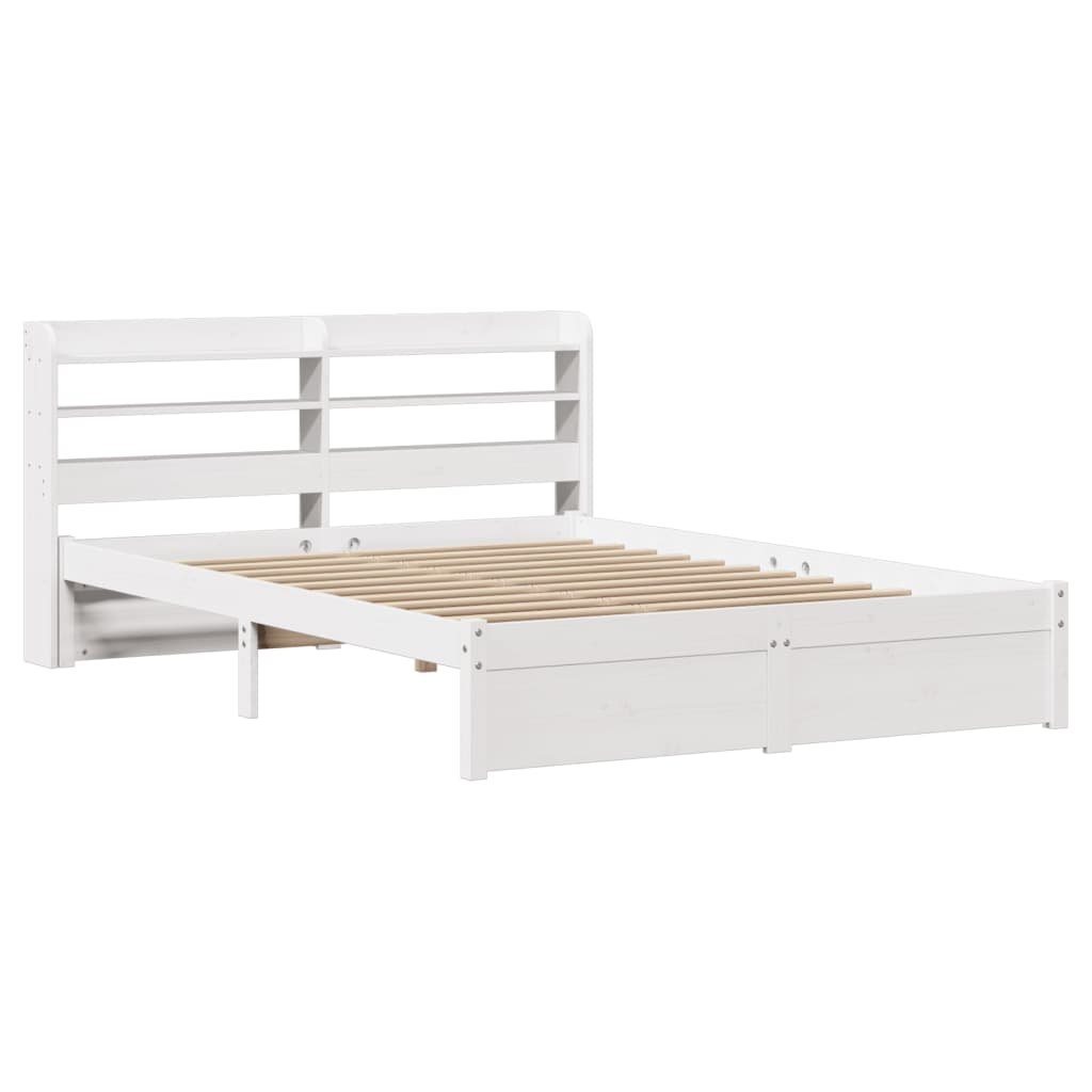 Bed Frame with Headboard without Mattress White 150x200 cm King Size