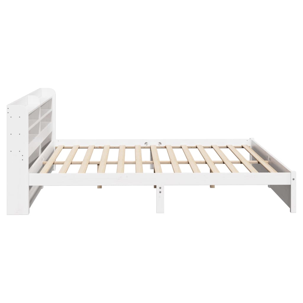 Bed Frame with Headboard without Mattress White 180x200 cm Super King