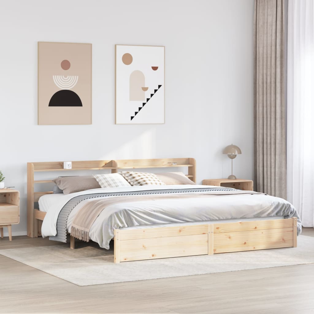 Bed Frame with Headboard without Mattress 200x200 cm