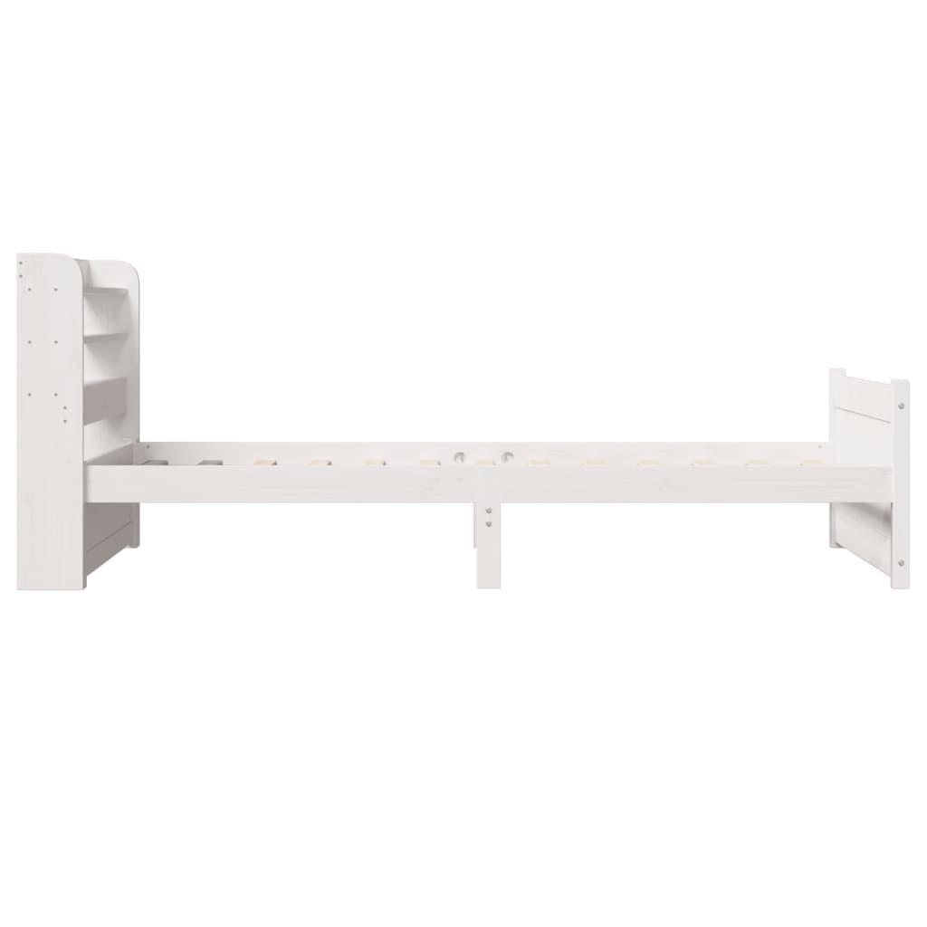 Bed Frame with Headboard without Mattress White 90x190 cm Single